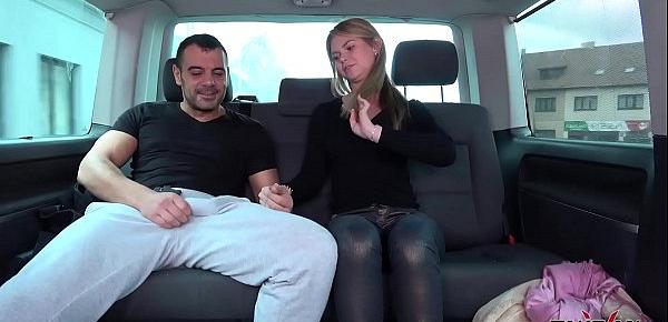  Blonde doesnt understand stranger in van and come inside where fucked hard